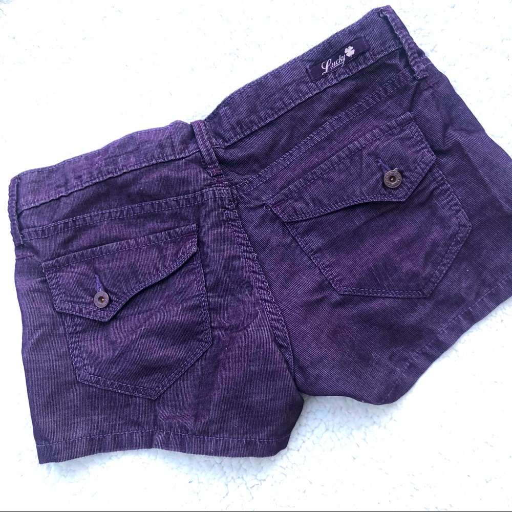 Lucky Brand shorts corduroy purple size 00 24 NwoT